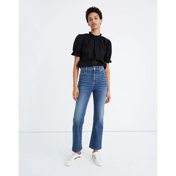 Madewell Slim Demi-Boot Jeans in Sundale Wash High Waist Size 25 Petite - Picture 1 of 10